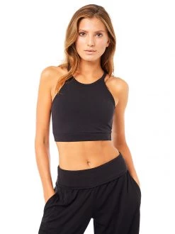 Mandala All Tops Halterneck Bra (Black), GOTS