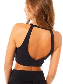 Mandala All Tops Halterneck Bra (Black), GOTS