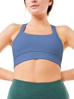 Mandala Cross Back Bra (Blu Stone), GOTS All Tops