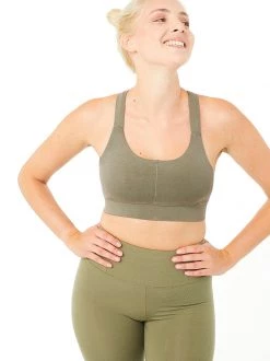 Mandala Cross Back Bra (Forest Track), GOTS