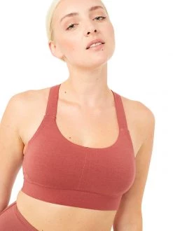 Mandala Cross Back Bra (Mayan Red), GOTS