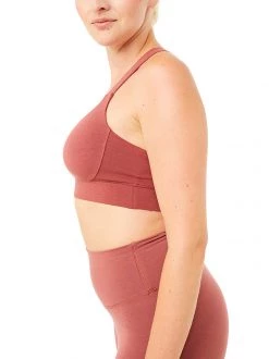Mandala Cross Back Bra (Mayan Red), GOTS