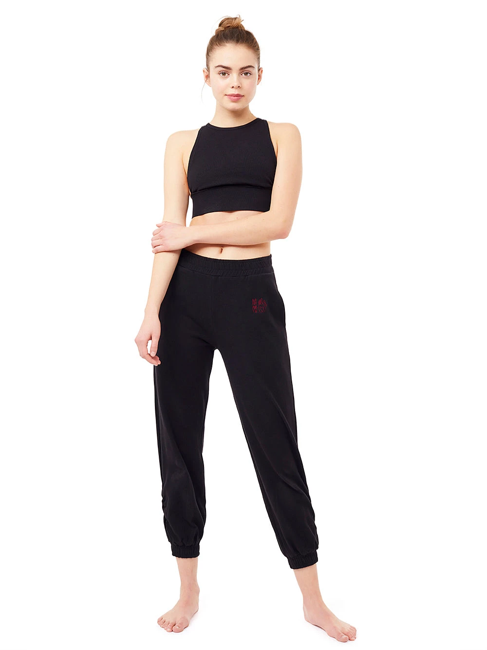 Mandala All Pants Side Ruffled Pant (Black), GOTS 1 Mandala All Pants Side Ruffled Pant (Black), GOTS