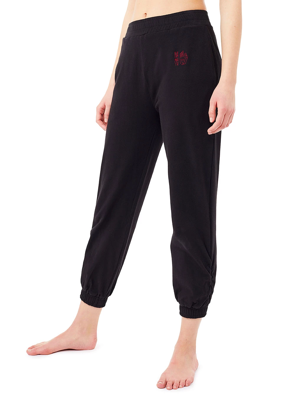 Mandala All Pants Side Ruffled Pant (Black), GOTS 3 Mandala All Pants Side Ruffled Pant (Black), GOTS