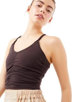 Mandala Cable Yoga Bra (French Coffee), GOTS All Tops