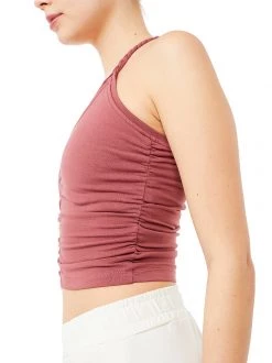 Mandala Cable Yoga Bra (Mayan Red), GOTS