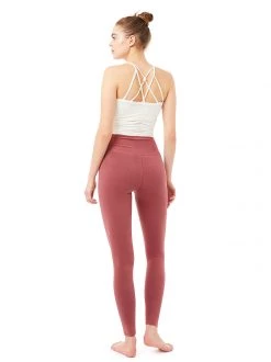 Mandala High Rise Wrap Leggings (Mayan Red), GOTS