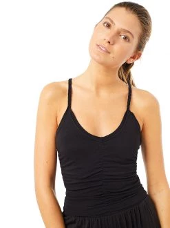 Mandala Cable Yoga Bra (Black), GOTS All Tops