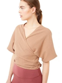 Mandala Waffle Yoga Wrap (Biscuit), GOTS All Tops