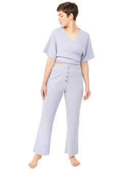 Mandala Waffle Yoga Wrap (Fog Over Lake), GOTS