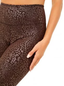 Mandala All Pants Glitter Print Leggings (French Coffee)