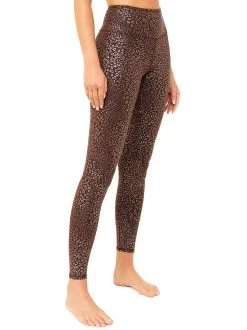 Mandala All Pants Glitter Print Leggings (French Coffee)