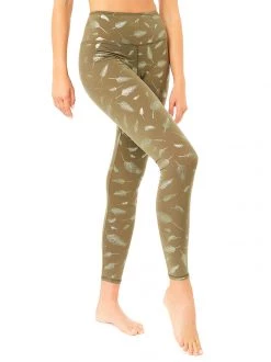 Mandala Glitter Print Leggings (Olive) All Pants