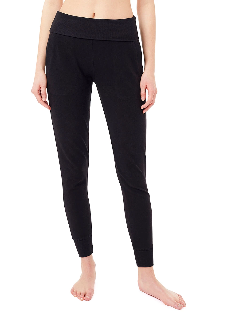 Mandala Roll Over Track Pants (Black), GOTS 3 Mandala Roll Over Track Pants (Black), GOTS