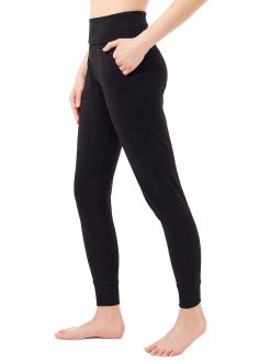 Mandala Roll Over Track Pants (Black), GOTS