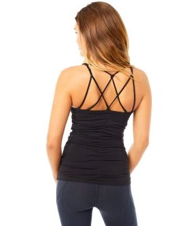 Mandala All Tops Cable Yoga Top (Black), GOTS