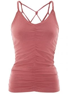 Mandala Cable Yoga Top (Mayan Red), GOTS All Tops