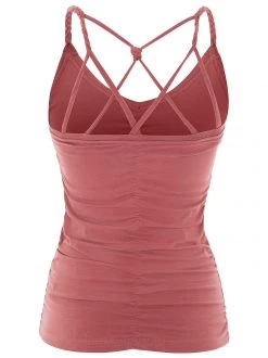 Mandala Cable Yoga Top (Mayan Red), GOTS All Tops