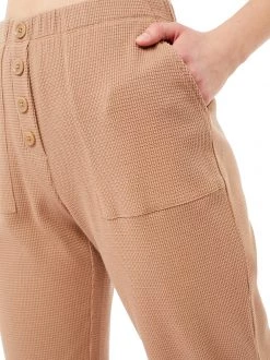 Mandala All Pants Waffle Track Pants (Biscuit), GOTS