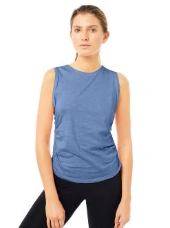 MANDALA Verkaufsladen 19 Mandala All Tops Side Ruffled Top (Blu Stone)