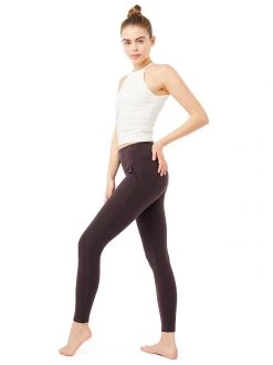 Mandala All Pants Cropped Pocket Tights (French Coffee), GOTS