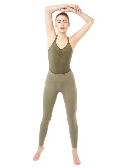 Mandala Cropped Pocket Tights (Forest Track), GOTS