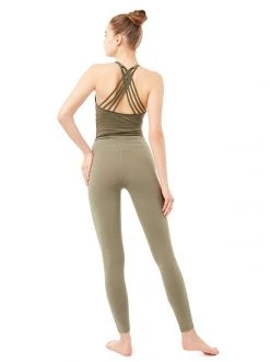 Mandala Cropped Pocket Tights (Forest Track), GOTS