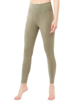 Mandala Cropped Pocket Tights (Forest Track), GOTS