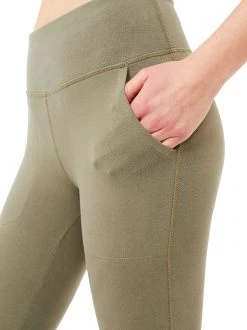 Mandala Cropped Pocket Tights (Forest Track), GOTS