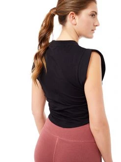 Mandala Balance Shoulder Tee (Black), GOTS