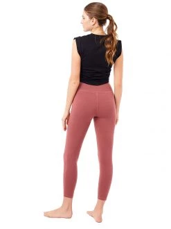 Mandala Cropped Pocket Tights (Mayan Red), GOTS All Pants