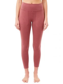 Mandala Cropped Pocket Tights (Mayan Red), GOTS All Pants