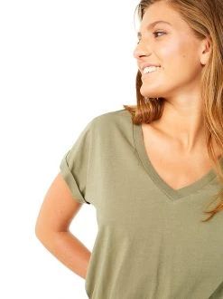 Mandala Easy V-Neck (Forest Track), GOTS