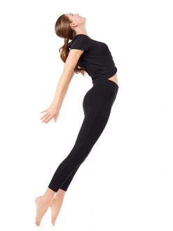 Mandala All Pants Cropped Pocket Tights (Black), GOTS