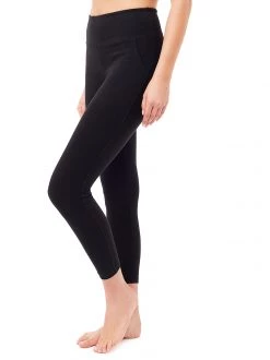Mandala All Pants Cropped Pocket Tights (Black), GOTS