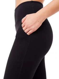 Mandala All Pants Cropped Pocket Tights (Black), GOTS